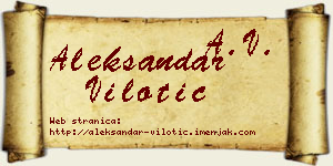 Aleksandar Vilotić vizit kartica